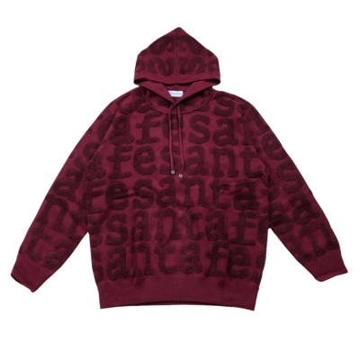 santafe pile jacquard knit hoodie